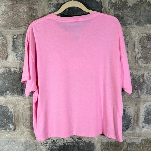 Barbie Pink Oversized T-Shirt XL Logo Graphic Tee Cotton Blend Retro Look Casual - Picture 5 of 10